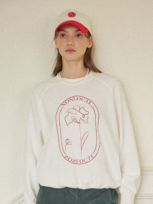 Rose Print Sweatshirt - Off White