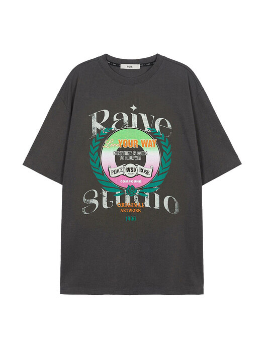 Gradation Graphic T-shirt in D/Grey VW3SE250-13