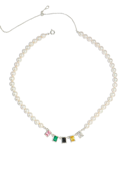 Tropical Pearl Silver Necklace In439 [Silver]