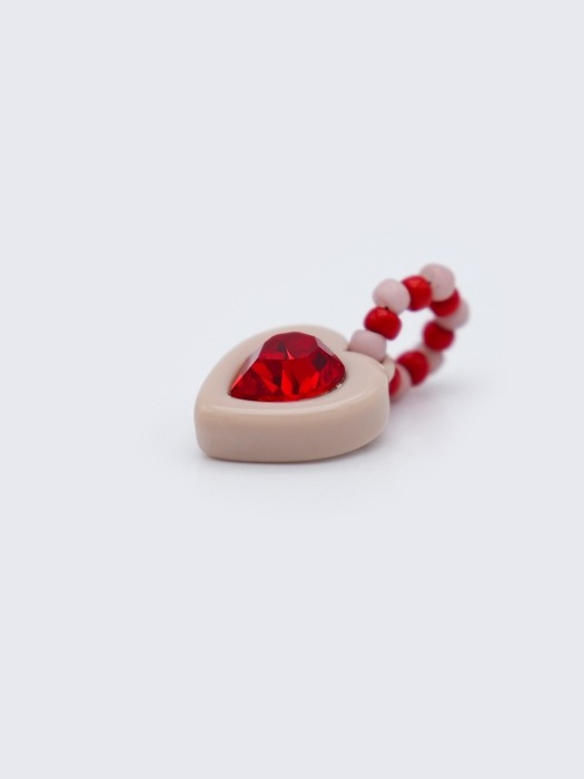 Heart pop swarovski stone pendant 스와로브스키 하트 스톤 참 호마이카 팬던트