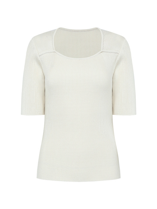 Square Ribbed Knit Top[LMBCSUKN188]-3color