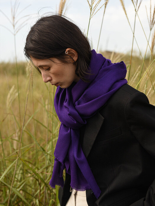 Cashmere pashmina muffler_Royal purple