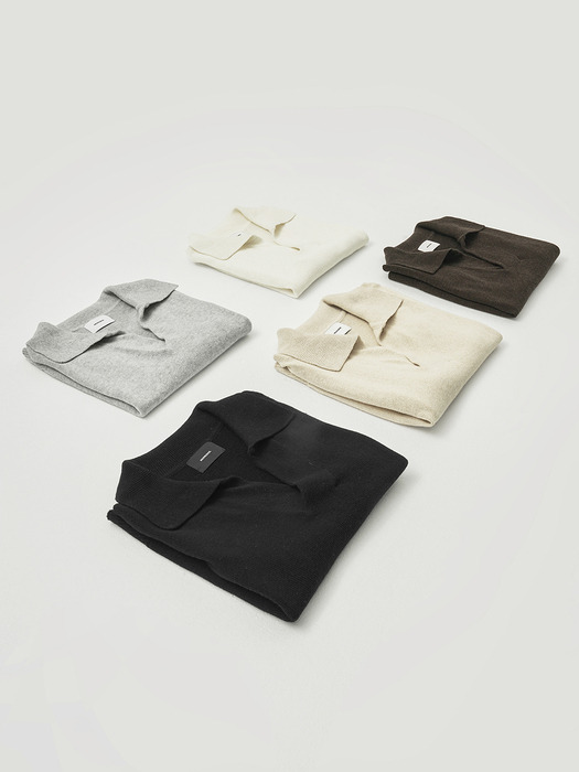 [From ITALY] 오픈 카라 반팔니트 MDKT046_5 Colors
