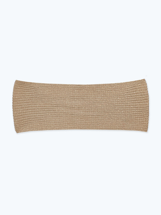 [SET] LISE METALIC YARN BACKLESS+TUBE TOP BEIGE