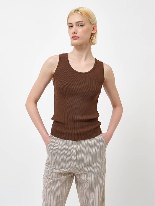 Knitted Tank Top Brown