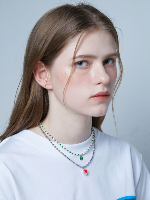 P.S(Pearl shell) / Youthful necklace / Green