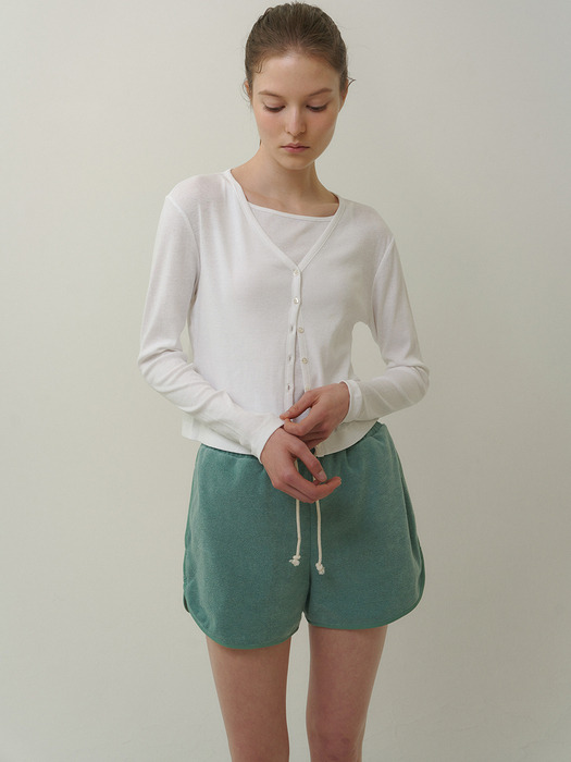 summer terry shorts (green)