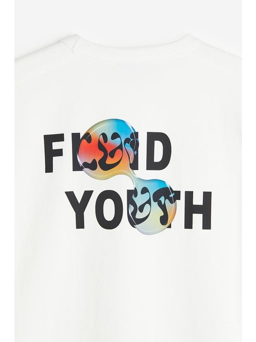 Oversized Fit 프린트 티셔츠 화이트/Fluid Youth 1175720001