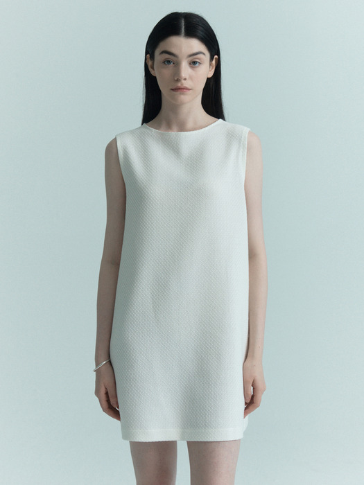 31 JACQUARD MINI DRESS (WHITE) (Italy fabric)