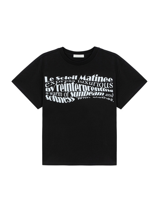 Solid Logo Warp Effect T-Shirts [BLACK]