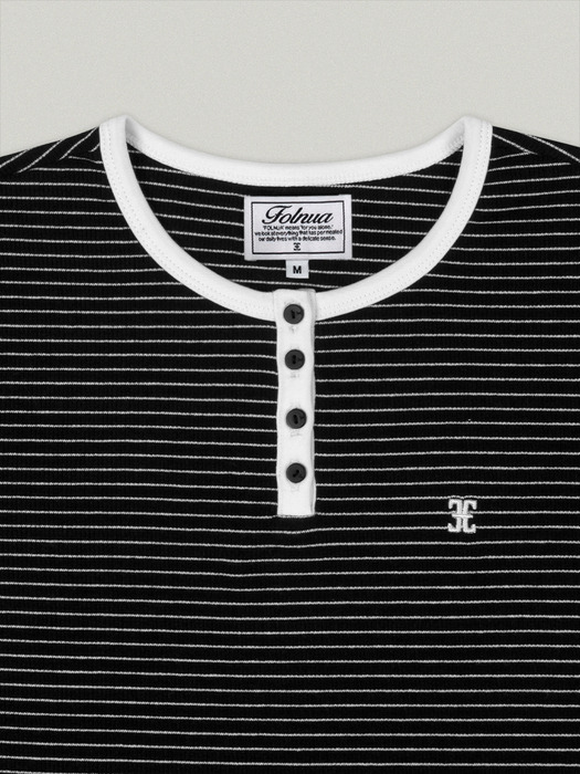 COLORATION STRIPE T-SHIRT IN BLACK WHITE