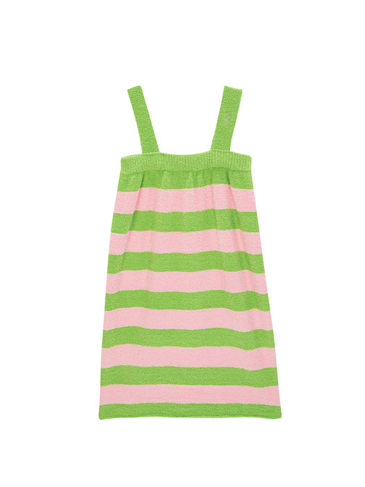 Stripe Sleeveless Dress_lime milkypink