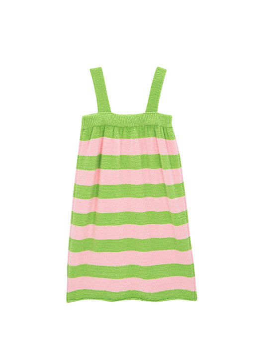 Stripe Sleeveless Dress_lime milkypink
