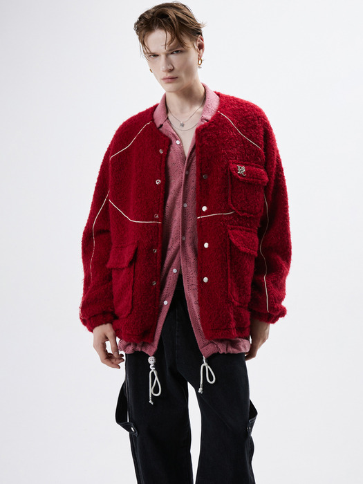 REFLECTIVE LINE FUR JACKET - RED