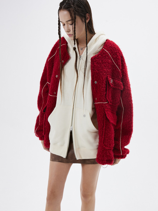 REFLECTIVE LINE FUR JACKET - RED