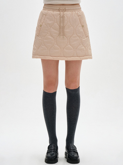 [23FW clove] Quilting Skirt (Beige)