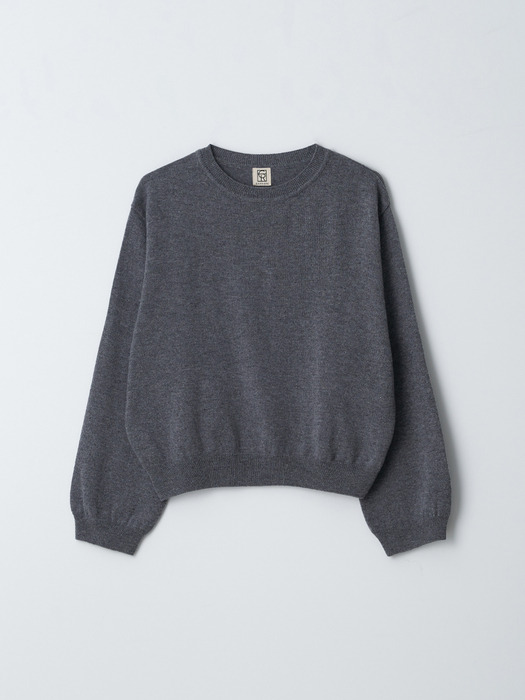 CASHMERE RELAXED CREW NECK KNIT TOP