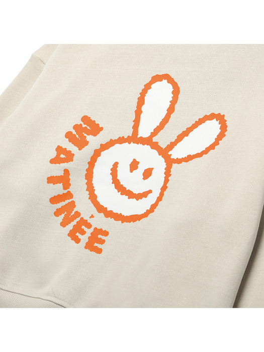 [기모옵션] Smiling Rabbit Sweat Shirts [GREIGE]