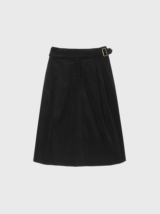Velvet belted skirt