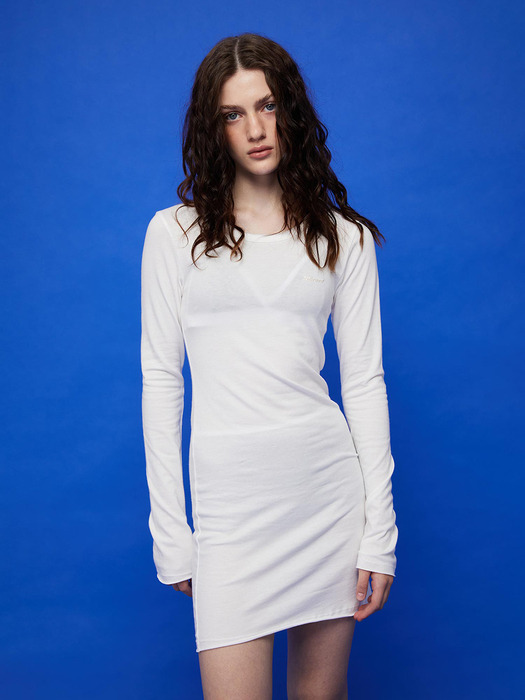fit layered onepiece (white)