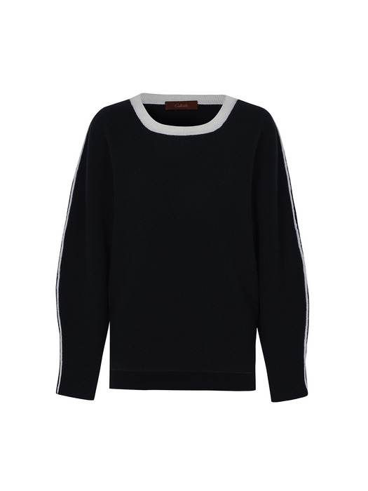 Color Line Square-Neck Cashmere Sweater