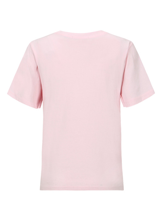 CO TWEED LOGO PATCHWORK T-SHIRT_PINK