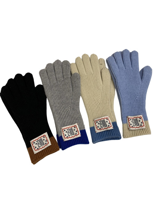TWO-TONE WOOL GLOVES (4 COLORS)