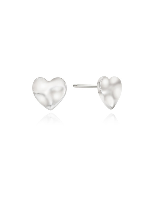 [silver925]flat heart earring