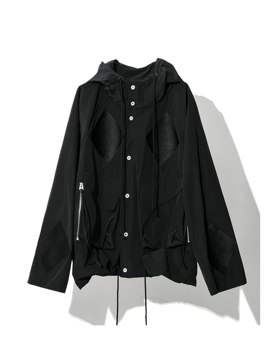 MASSIVE-DIA HOODED CROP JACKET_BK