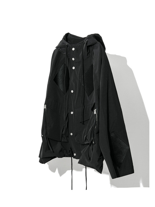 MASSIVE-DIA HOODED CROP JACKET_BK