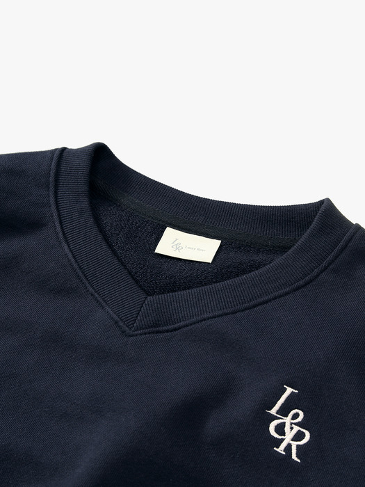 L&R Logo V neck sweatshirt Navy