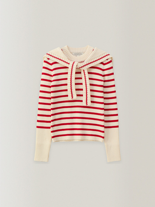 Sailor Cape Knit Set (Red)