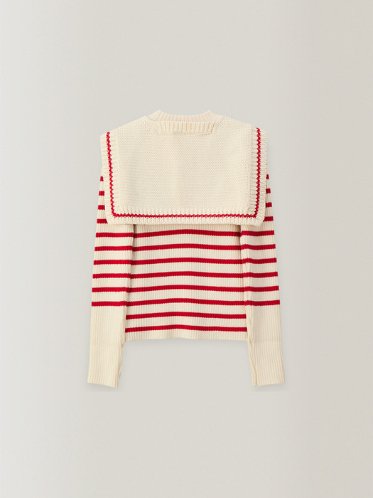 Sailor Cape Knit Set (Red)
