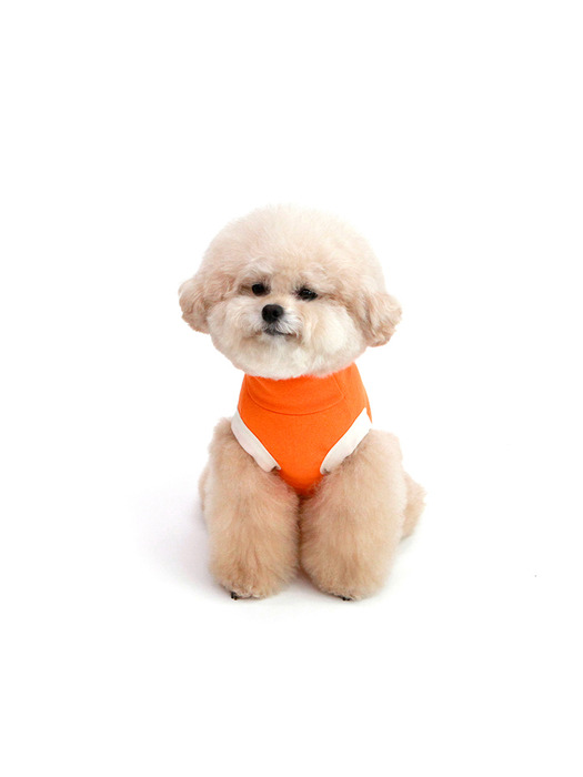 KINI DAILY TURTLENECK SLEEVELESS-ORANGE(슬리브)