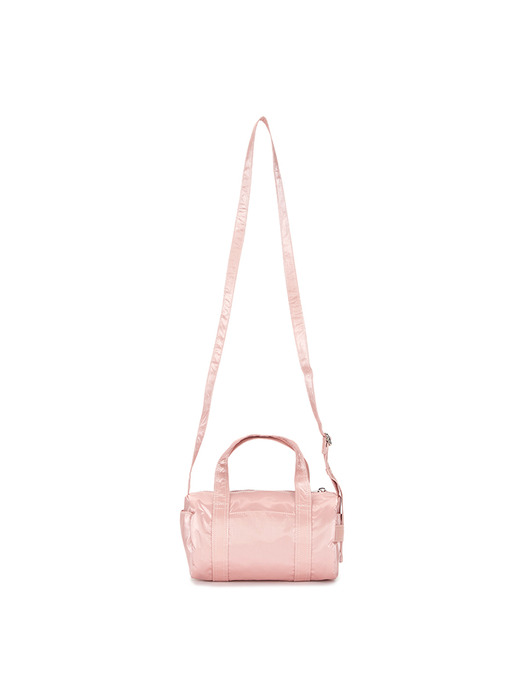 GLOSSY LOGO SPORTY MINI DUFFEL BAG IN LIGHT PINK