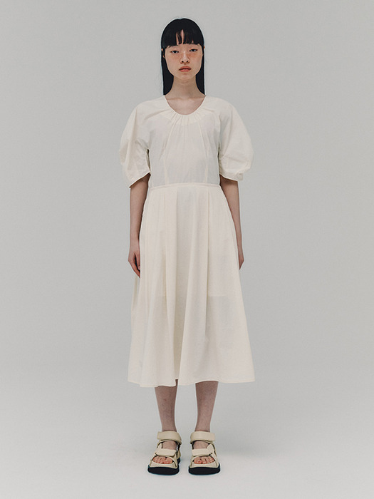 Lantern Sleeve Dress_CREAM