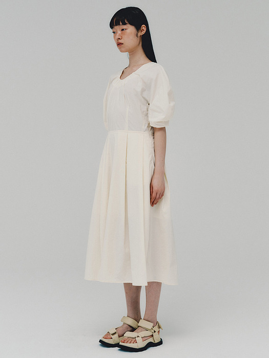 Lantern Sleeve Dress_CREAM