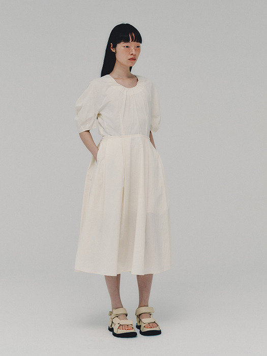 Lantern Sleeve Dress_CREAM