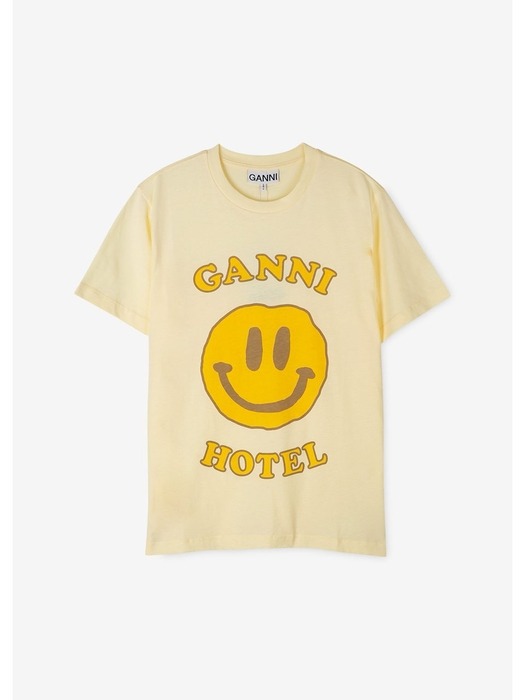 가니 여성 스마일 로고 플랜 티셔츠 T3224 302