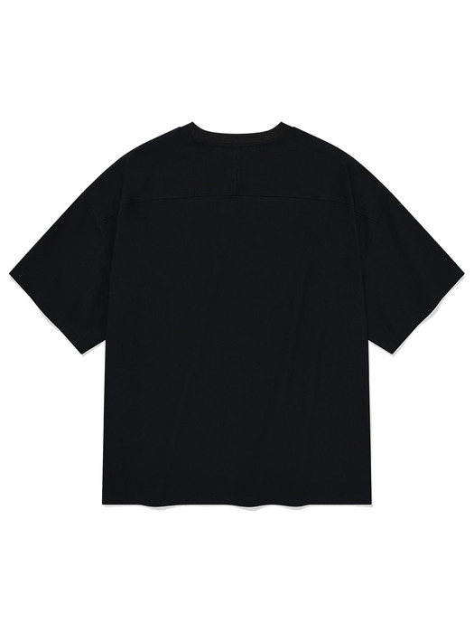 스몰 어센틱 로고 트리코트 티셔츠 블랙