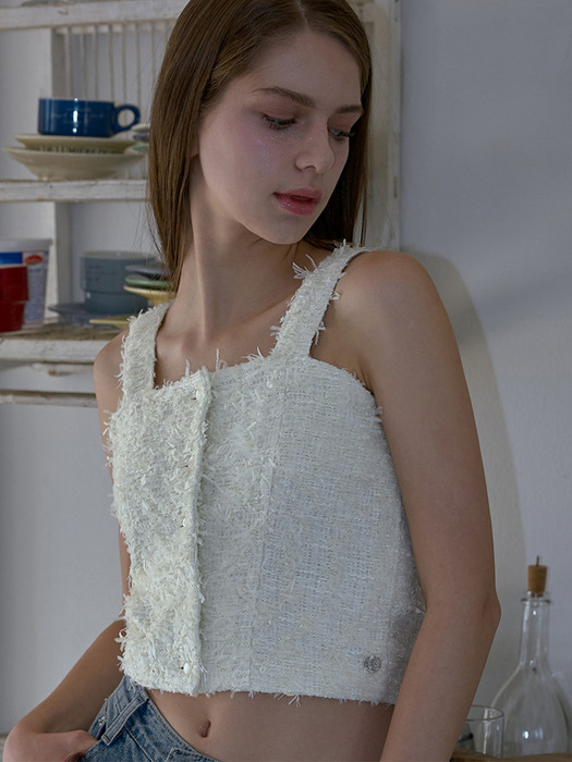 Tweed Sleeveless [Ivory]