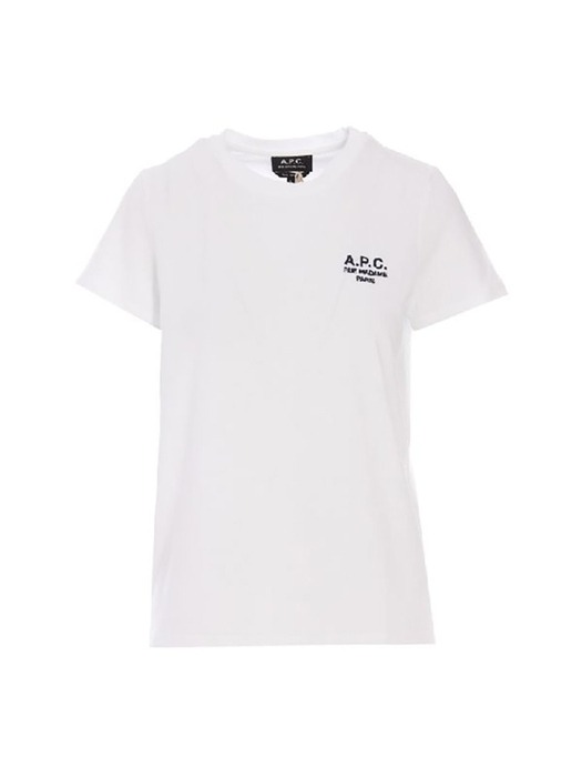 APC 아페쎄 반팔 티셔츠 루마담 로고 여성 화이트 COEZC F26842 AAB