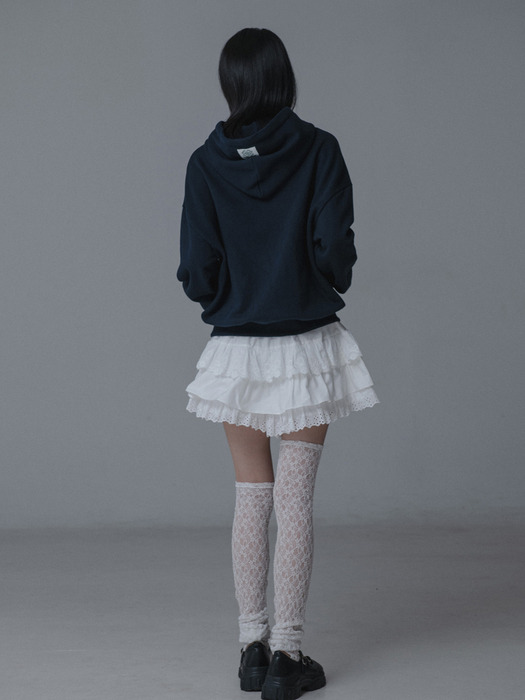 LACE BANDING SKIRT PANTS_WHITE