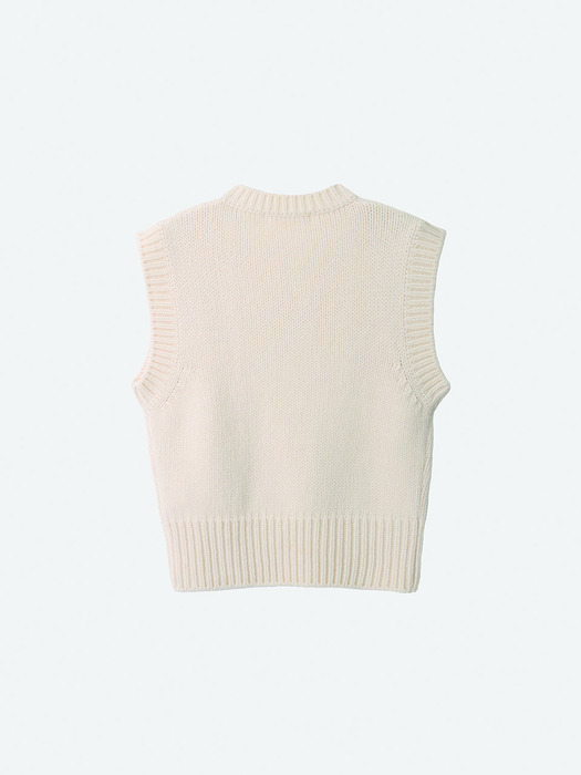 cosy knit vest_cream