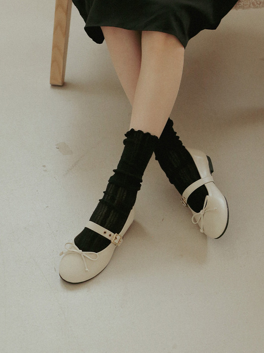 ljh5003 round ribbon maryjane flat _ 3colors