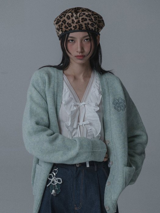 [단독]CLOVER SADDLE SHAGGY DOG KNIT CARDIGAN_3COLOR