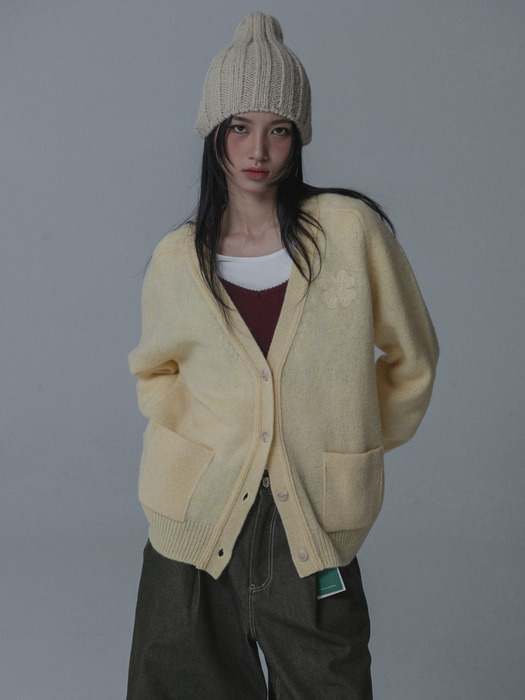 [단독]CLOVER SADDLE SHAGGY DOG KNIT CARDIGAN_3COLOR