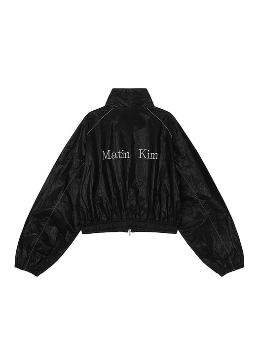 MATIN COATING CROP BLOUSON IN BLACK