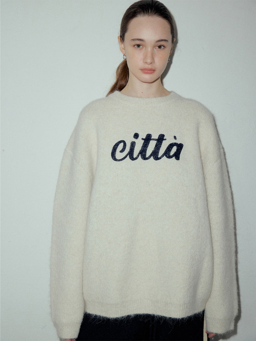 Citta Logo Wool Hairy Knit_CTK228(3color)