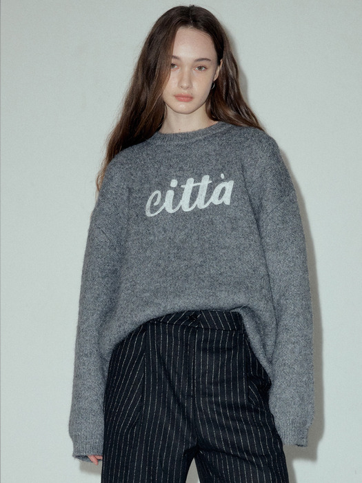 Citta Logo Wool Hairy Knit_CTK228(3color)